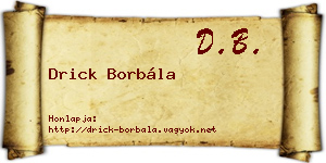 Drick Borbála névjegykártya