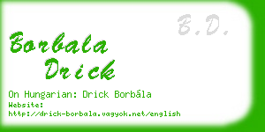 borbala drick business card